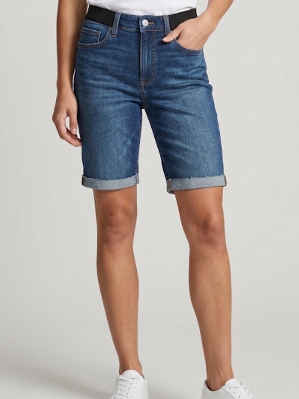 Steevie Denim  Rolled Cuff Jean Shorts